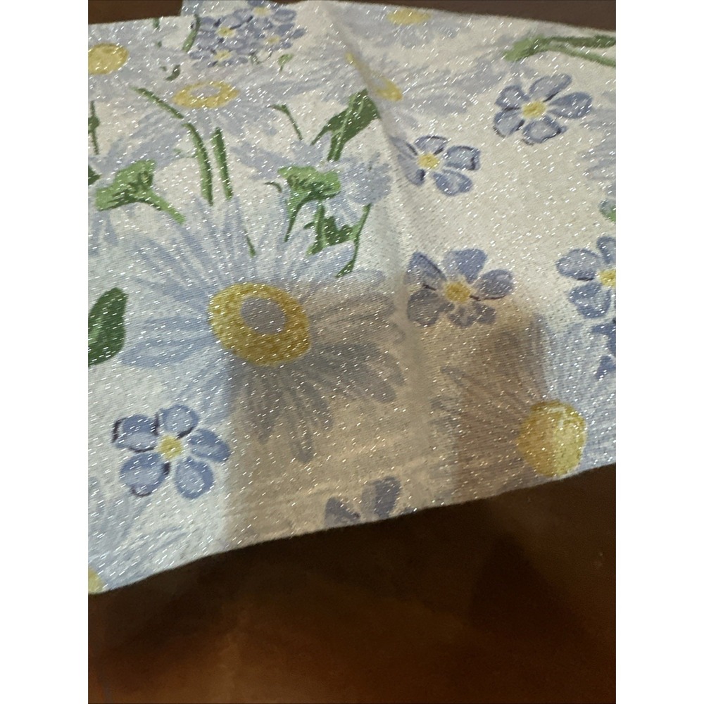 HOUSE &GARDEN NAPKINS (16) BLUE Flowers 18 X 18 100% COTTON Sparkley